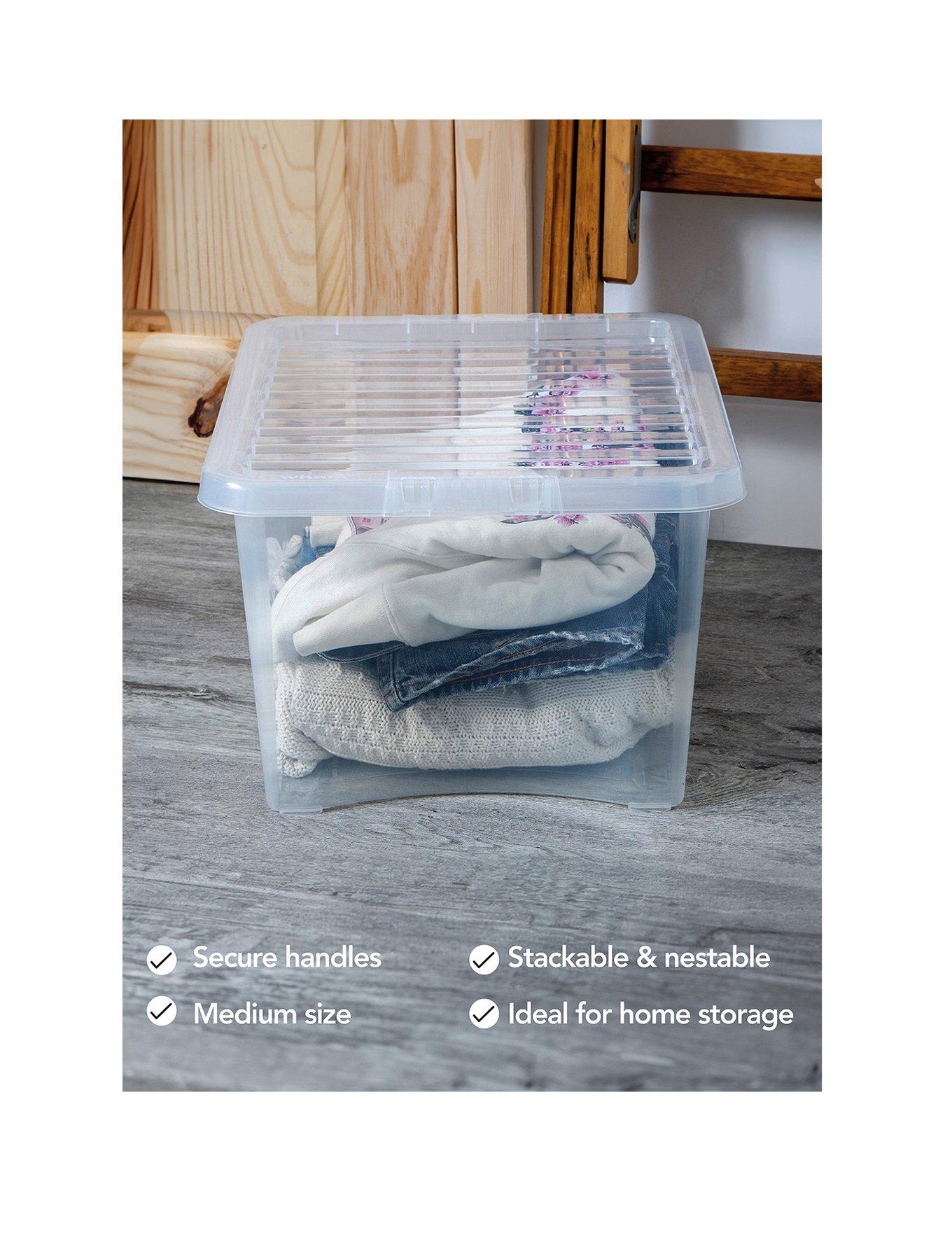 Image 2 of 5 of Wham Set of 3 Clear Crystal 28-Litre Plastic Storage Boxes