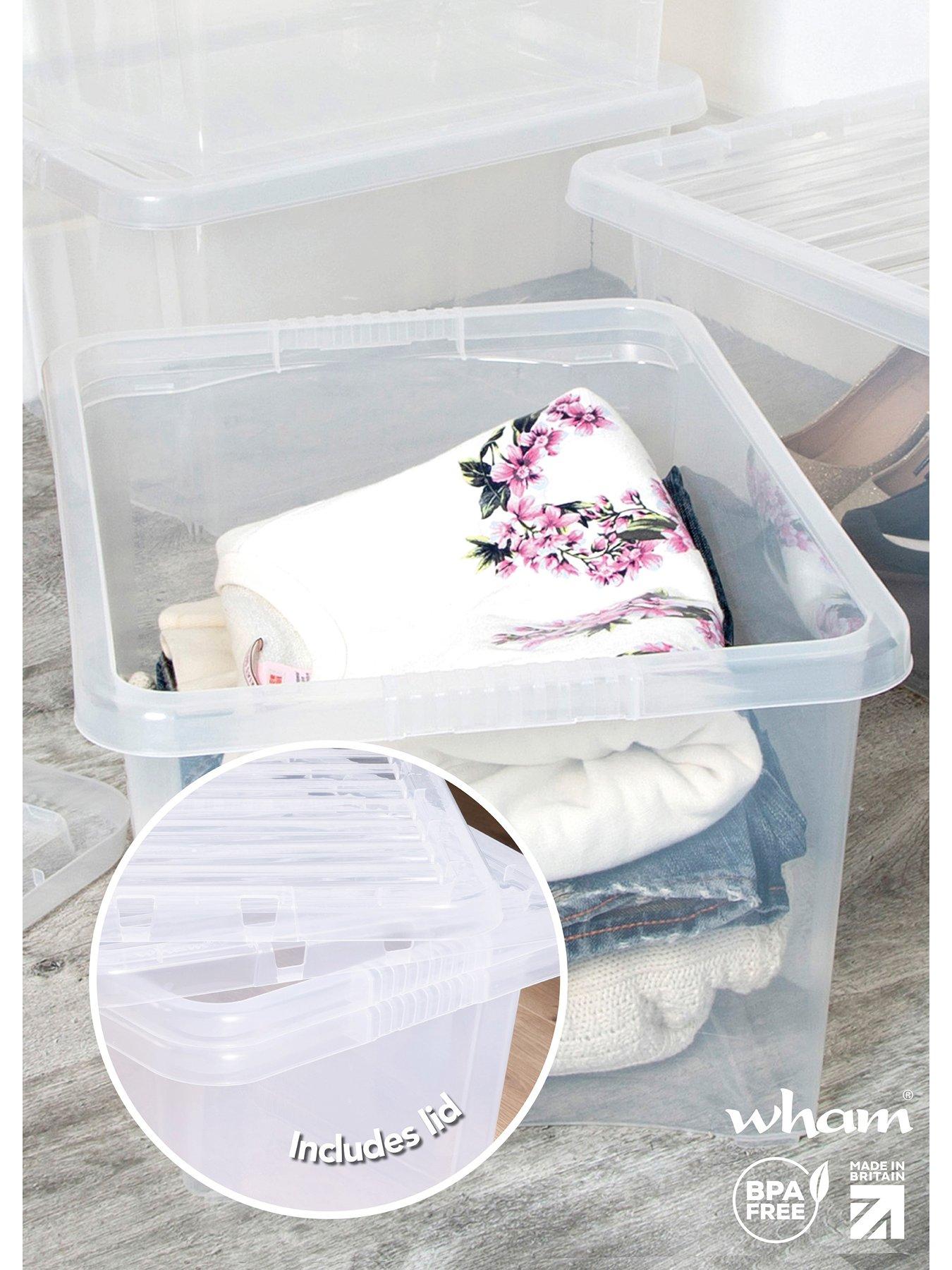 Image 3 of 5 of Wham Set of 3 Clear Crystal 28-Litre Plastic Storage Boxes
