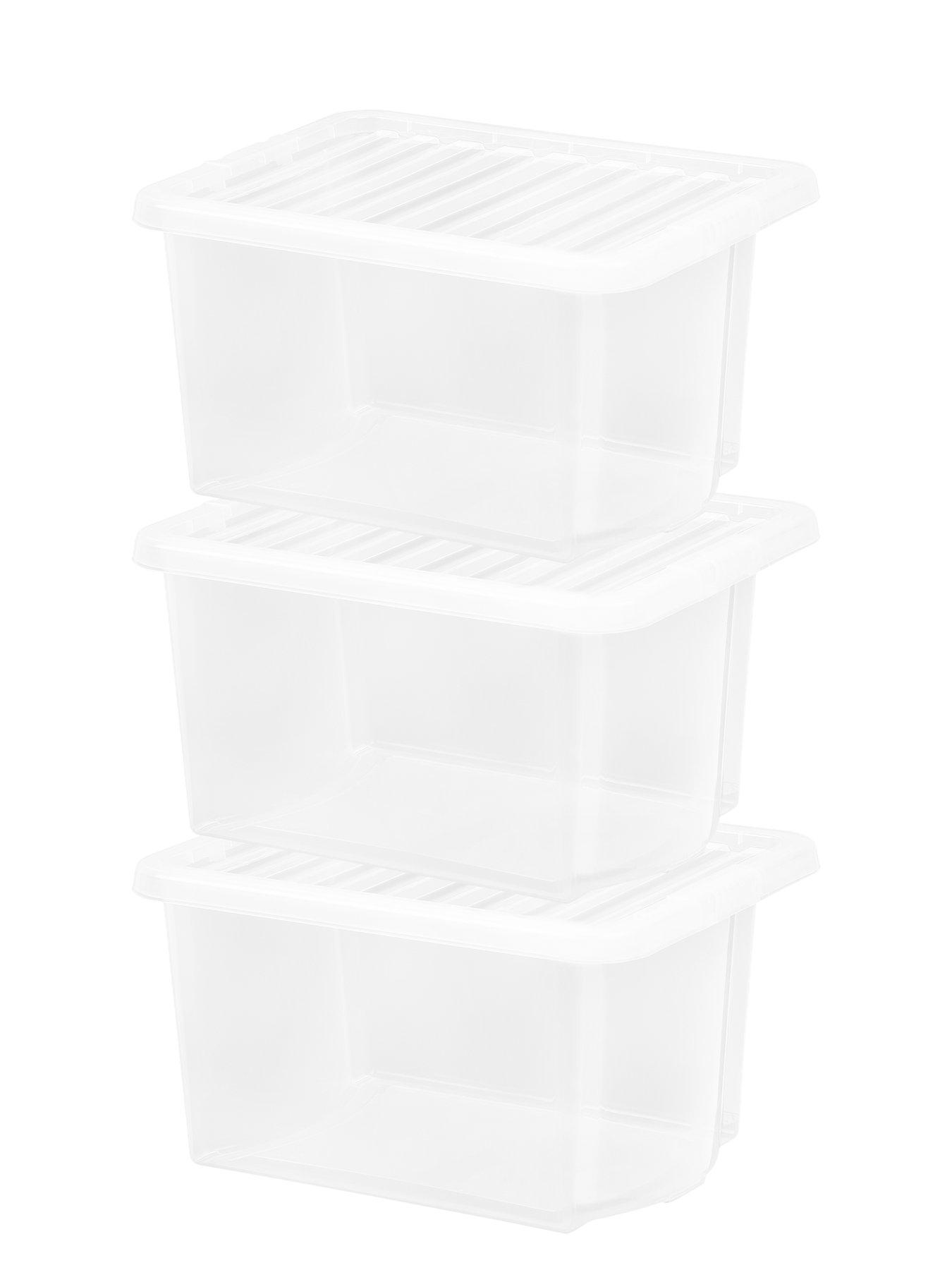 Image 4 of 5 of Wham Set of 3 Clear Crystal 28-Litre Plastic Storage Boxes