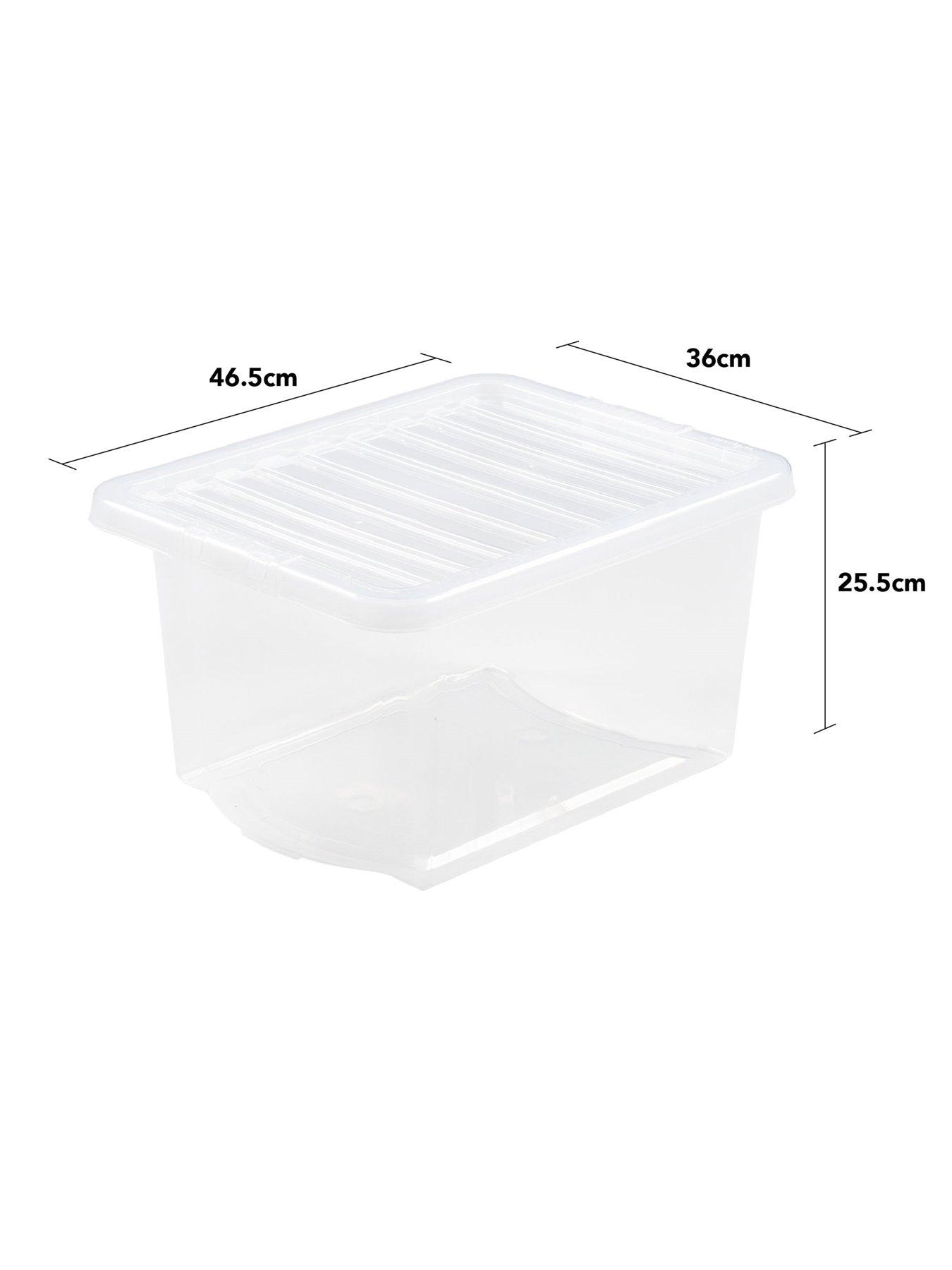 Image 5 of 5 of Wham Set of 3 Clear Crystal 28-Litre Plastic Storage Boxes
