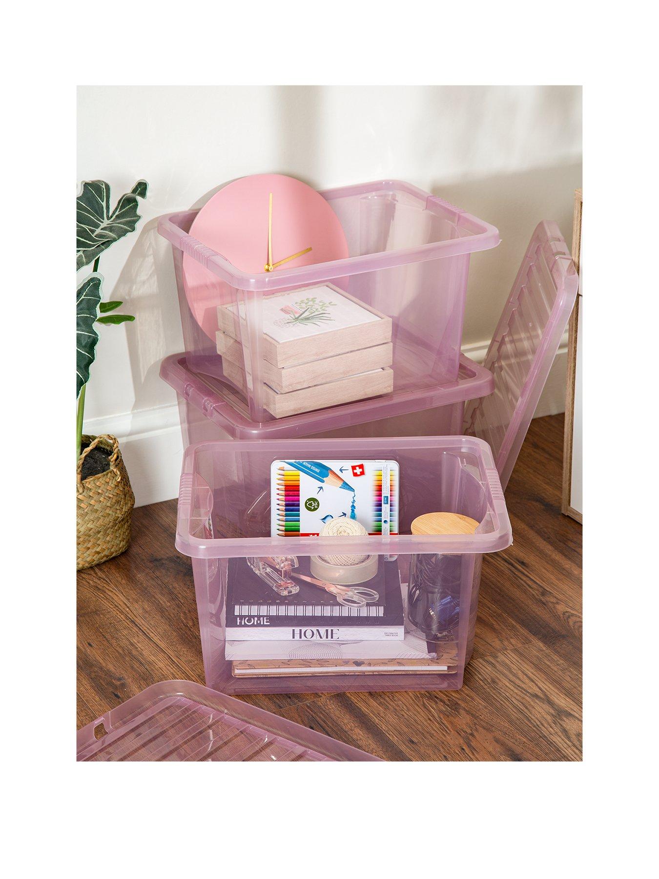 Wham 55L Crystal Storage Box and Lid 3 Pack