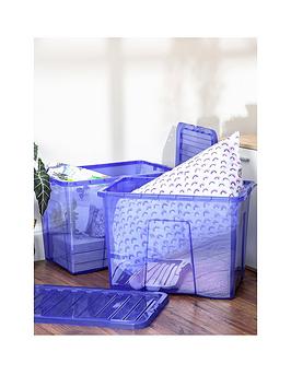 Product photograph of Wham Set Of 2 Blue Crystal 80 Litre Plastic Storage Boxes from very.co.uk