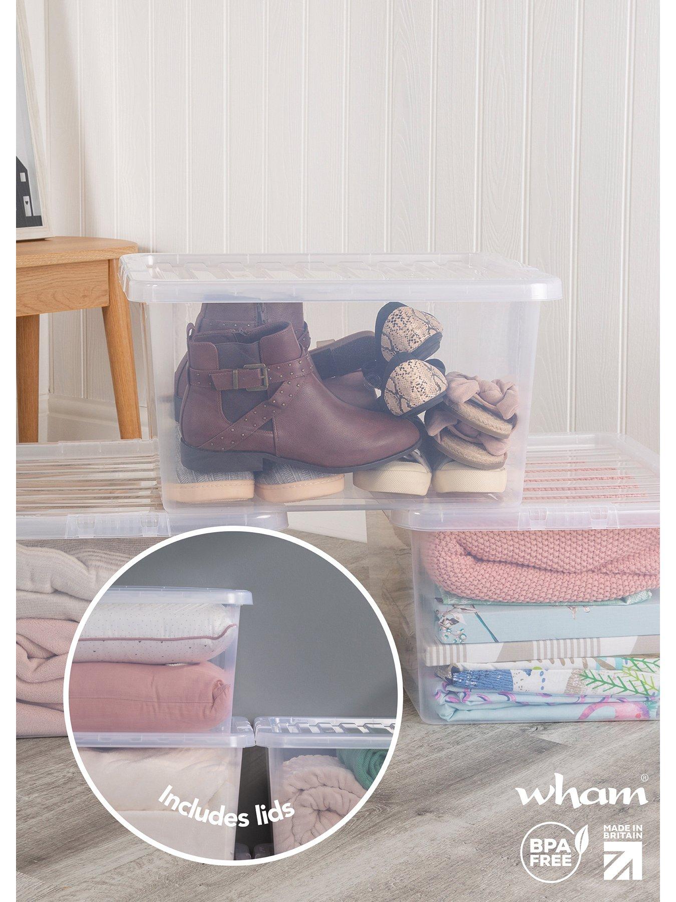 Image 3 of 5 of Wham Set of 3 Clear Crystal 37-Litre Plastic Storage Boxes&nbsp;