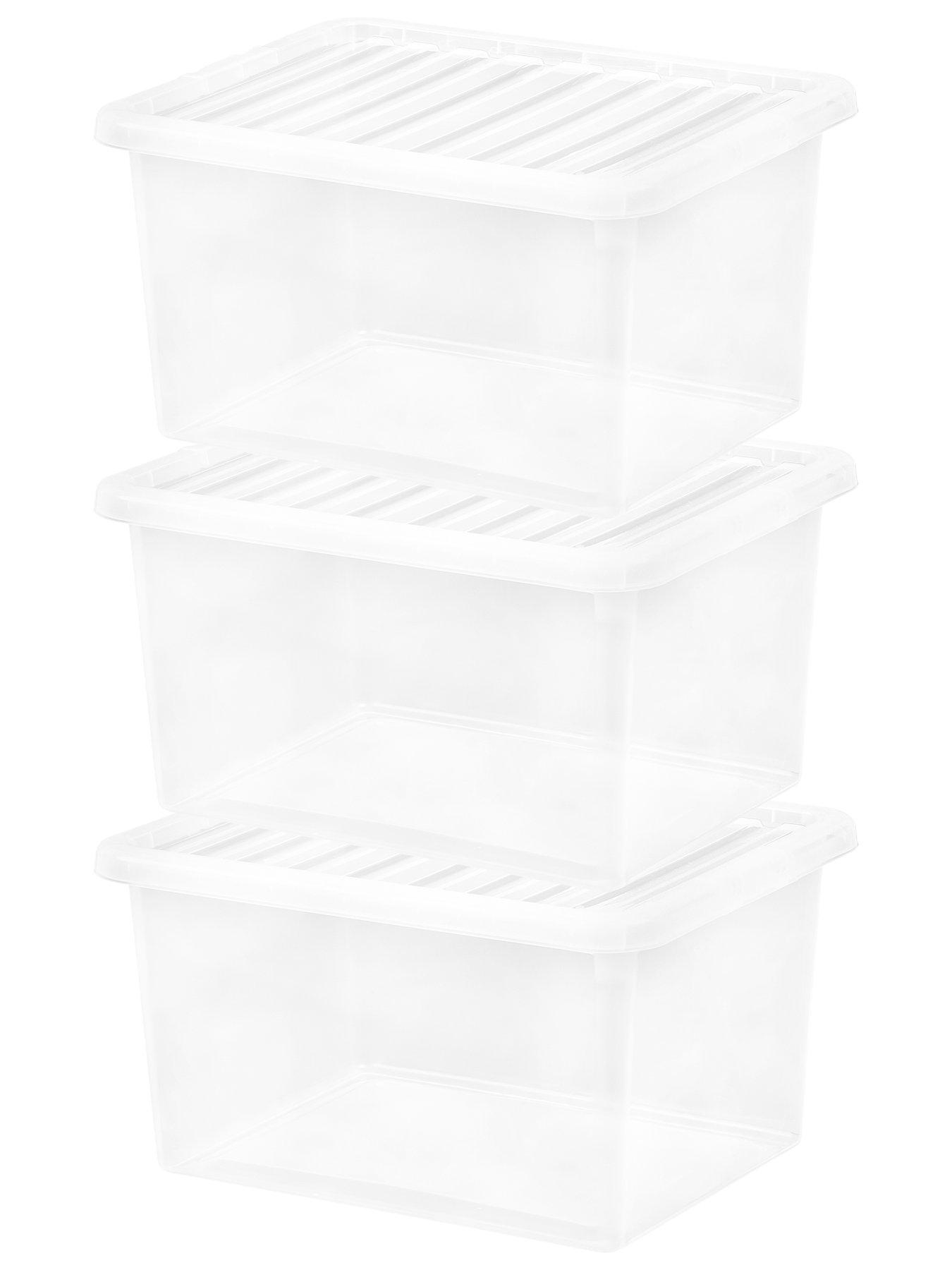 Image 4 of 5 of Wham Set of 3 Clear Crystal 37-Litre Plastic Storage Boxes&nbsp;