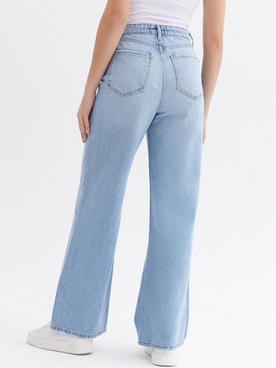 New Look High Waist Adalae Wide Leg Jeans - Mid Blue | very.co.uk