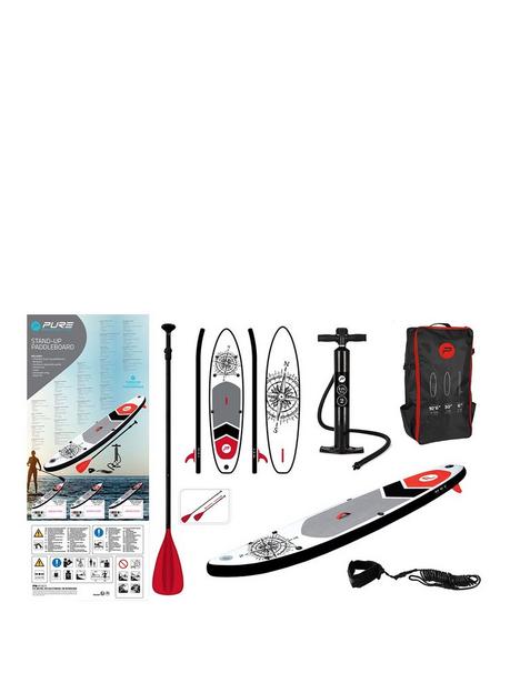 pure-320-nautical-sup-inflatable-stand-up-paddle-board-10-feet-complete-set-with-pump-patch-tool-foot-lead-adjustable-paddle-and-waterproof-2l-b