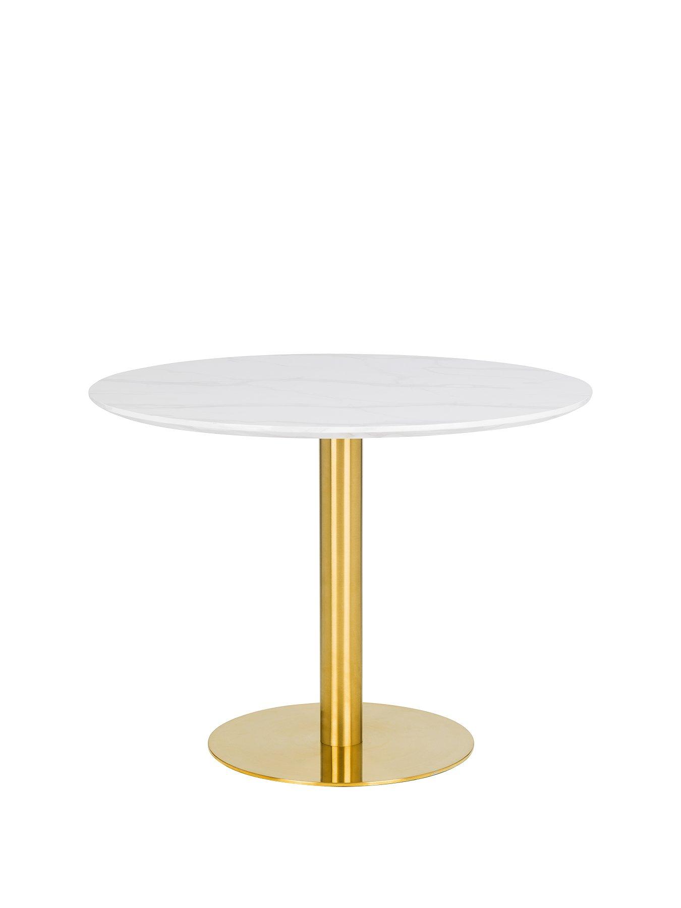 White marble store pedestal table