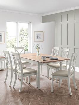 Product photograph of Julian Bowen Provence 150-190 Cm Extending Dining Table 6 Chairs from very.co.uk