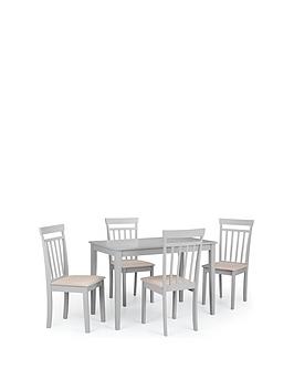 Product photograph of Julian Bowen Taku 114 Cm Dining Table 4 Coast Chairs from very.co.uk