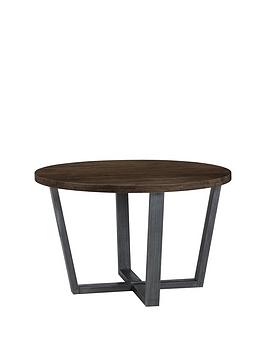 Julian Bowen Brooklyn 120 Cm Solid Oak And Metal Round Dining Table