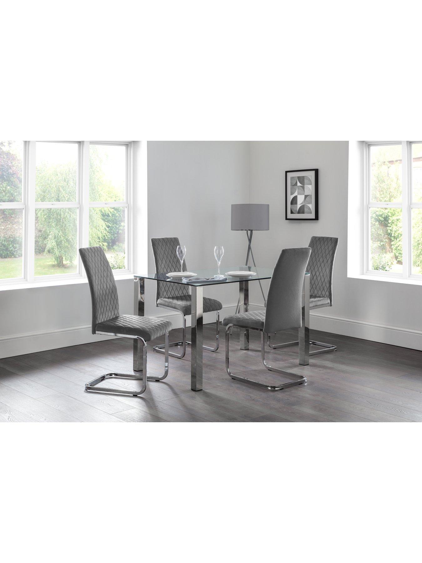 undefined Enzo Set Of Table & 4 Calabria Velvet Chairs