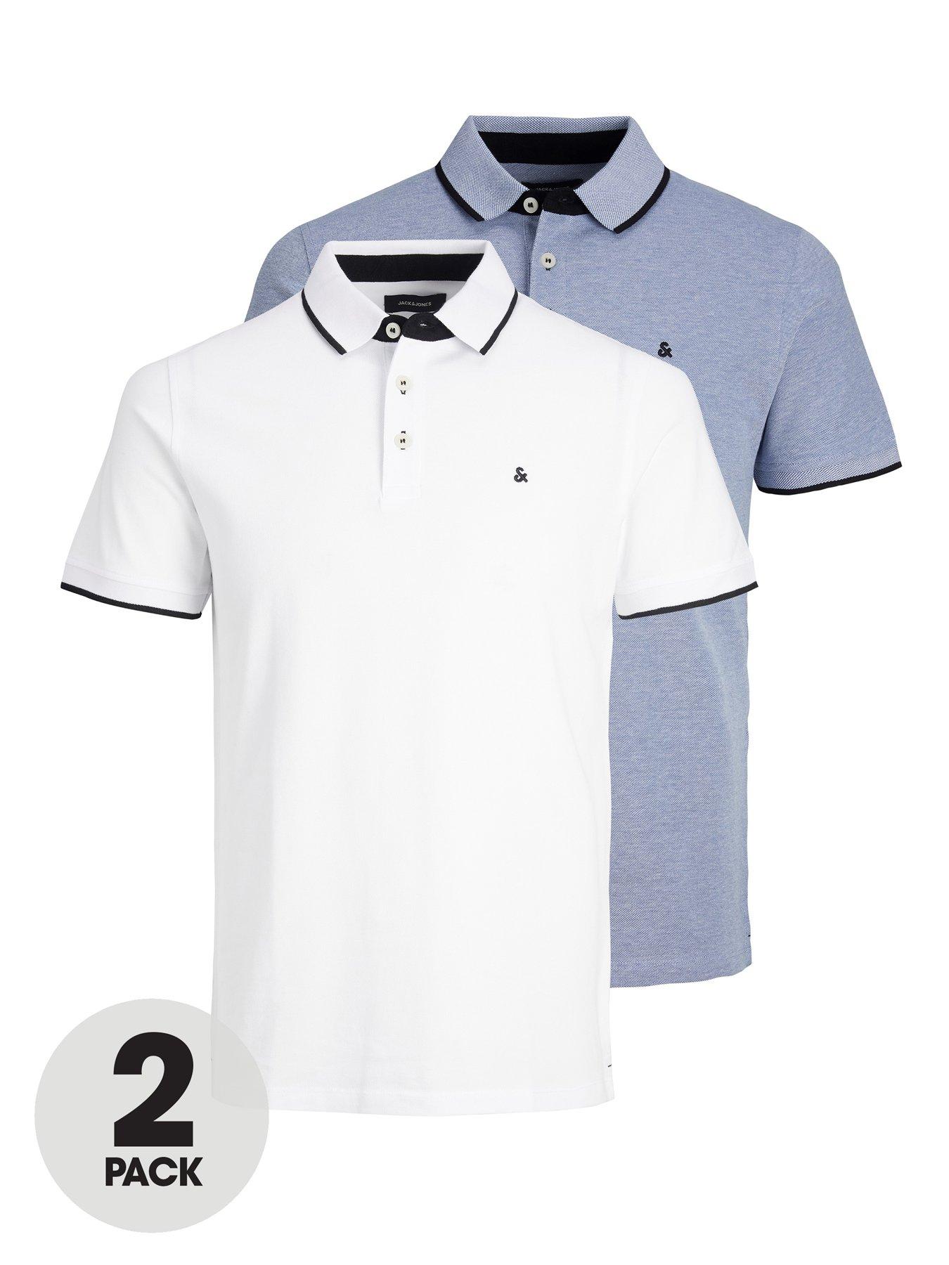 Jack & Jones Jack  &  Jones Paulos 2 Pack Tipped Polo Shirt - Cobalt/White