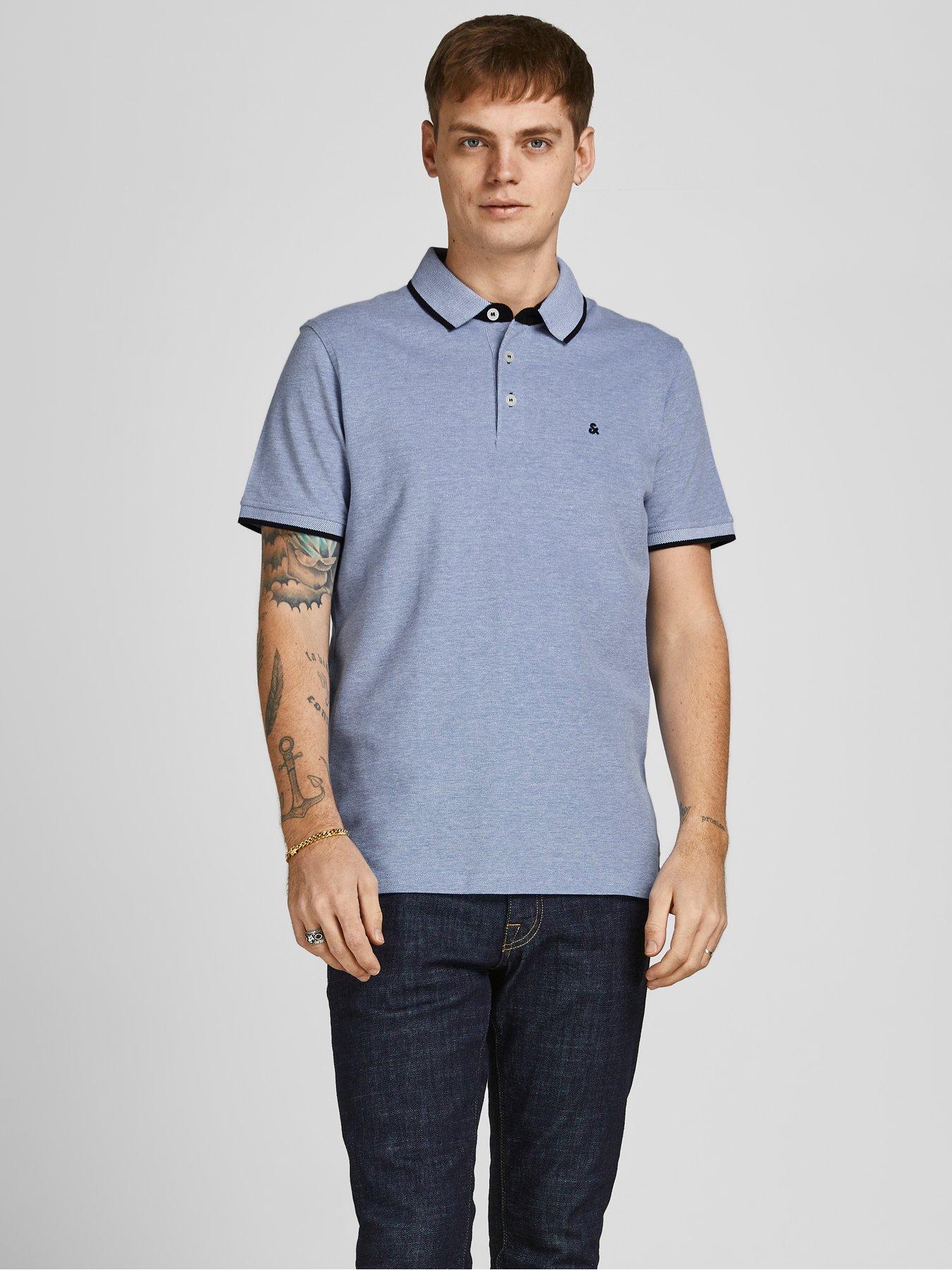 Image 3 of 4 of Jack & Jones Jack &amp; Jones Paulos 2 Pack Tipped Polo Shirt - Cobalt/White