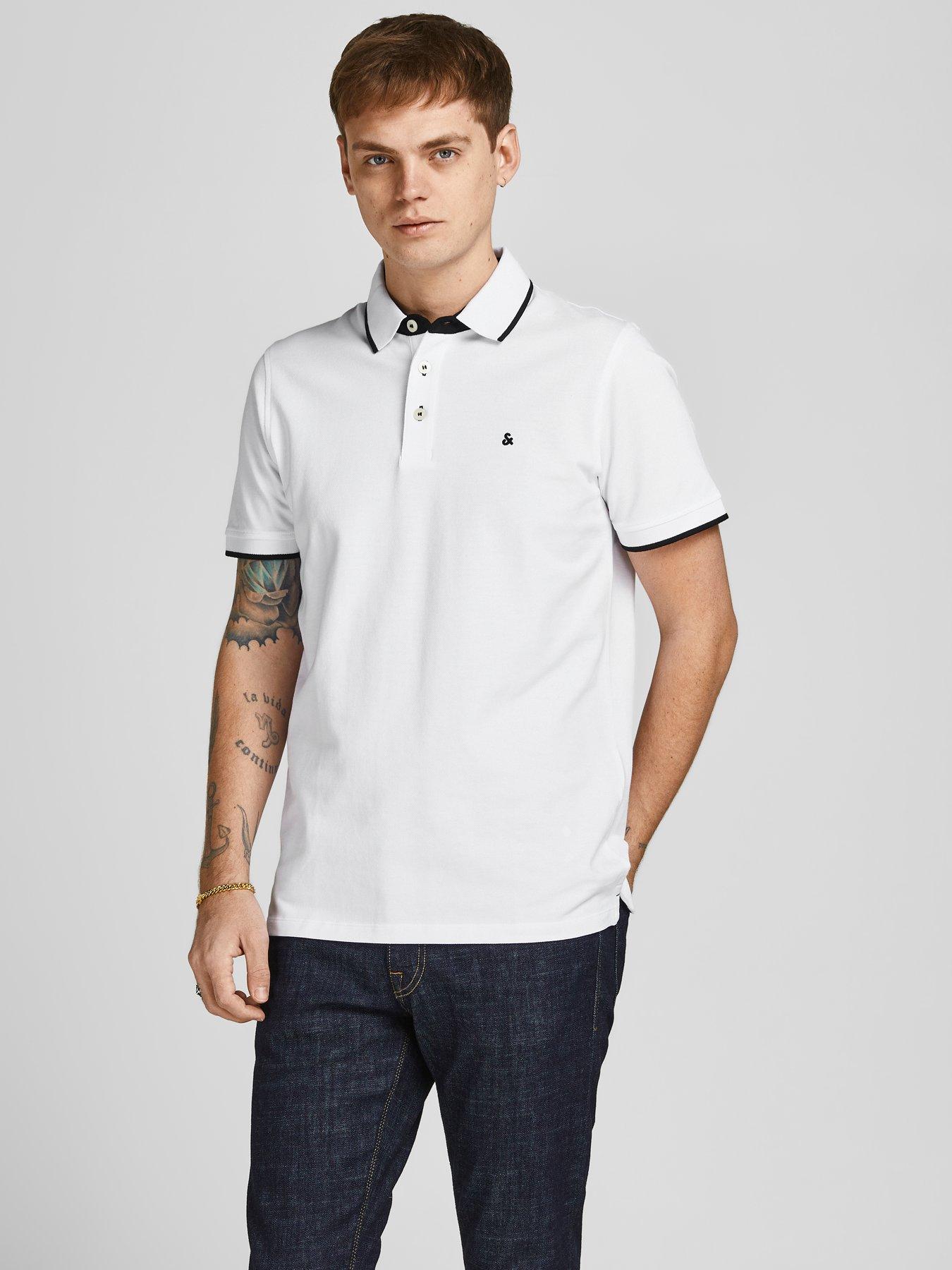 Image 4 of 4 of Jack & Jones Jack &amp; Jones Paulos 2 Pack Tipped Polo Shirt - Cobalt/White