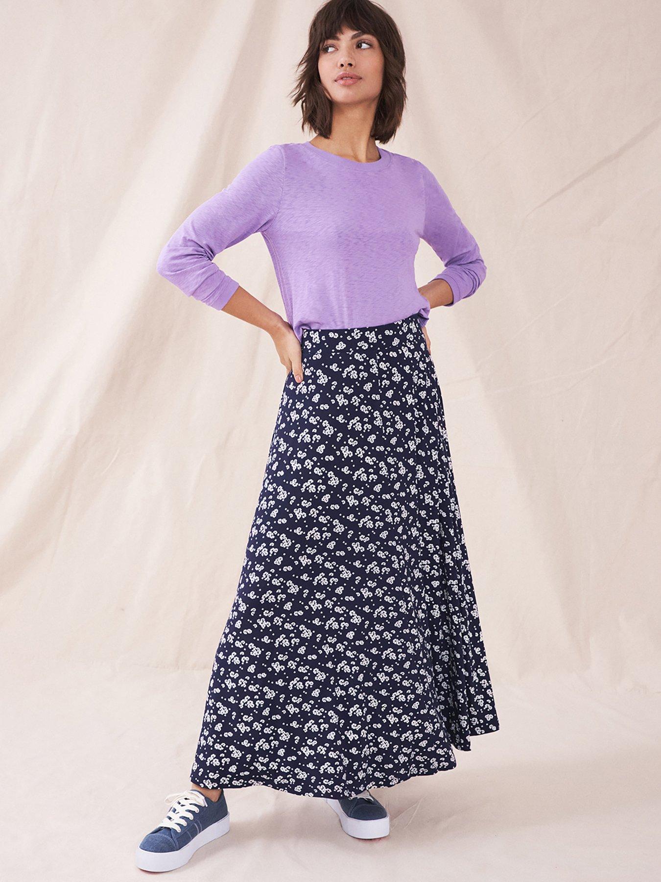 White Stuff Jada Eco Vero Jersey Maxi Skirt - Blue | very.co.uk