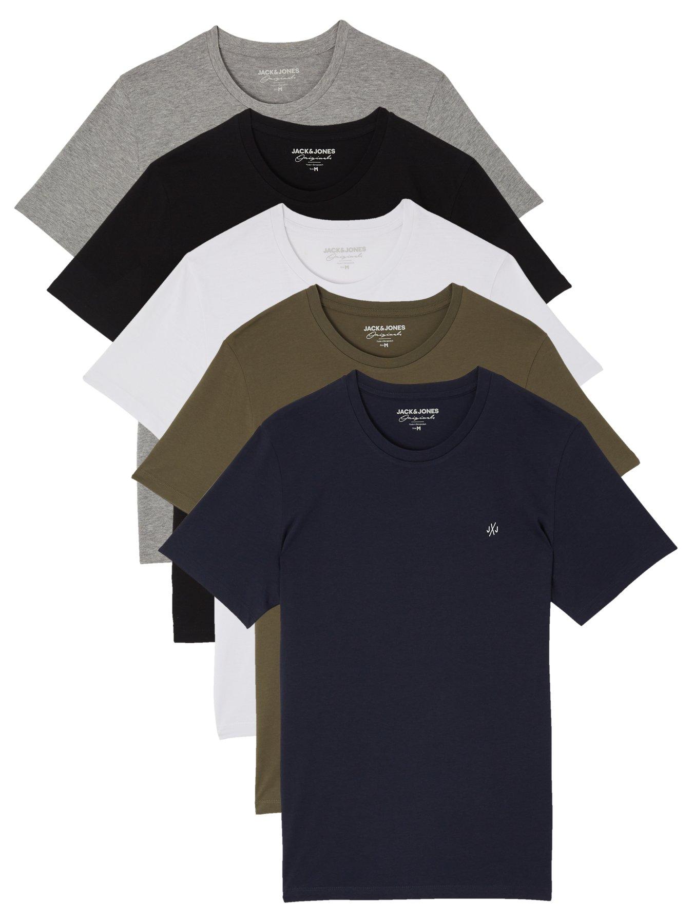 Jack Jones Jack Jones Small Logo 5 Pack T Shirt Multi Very