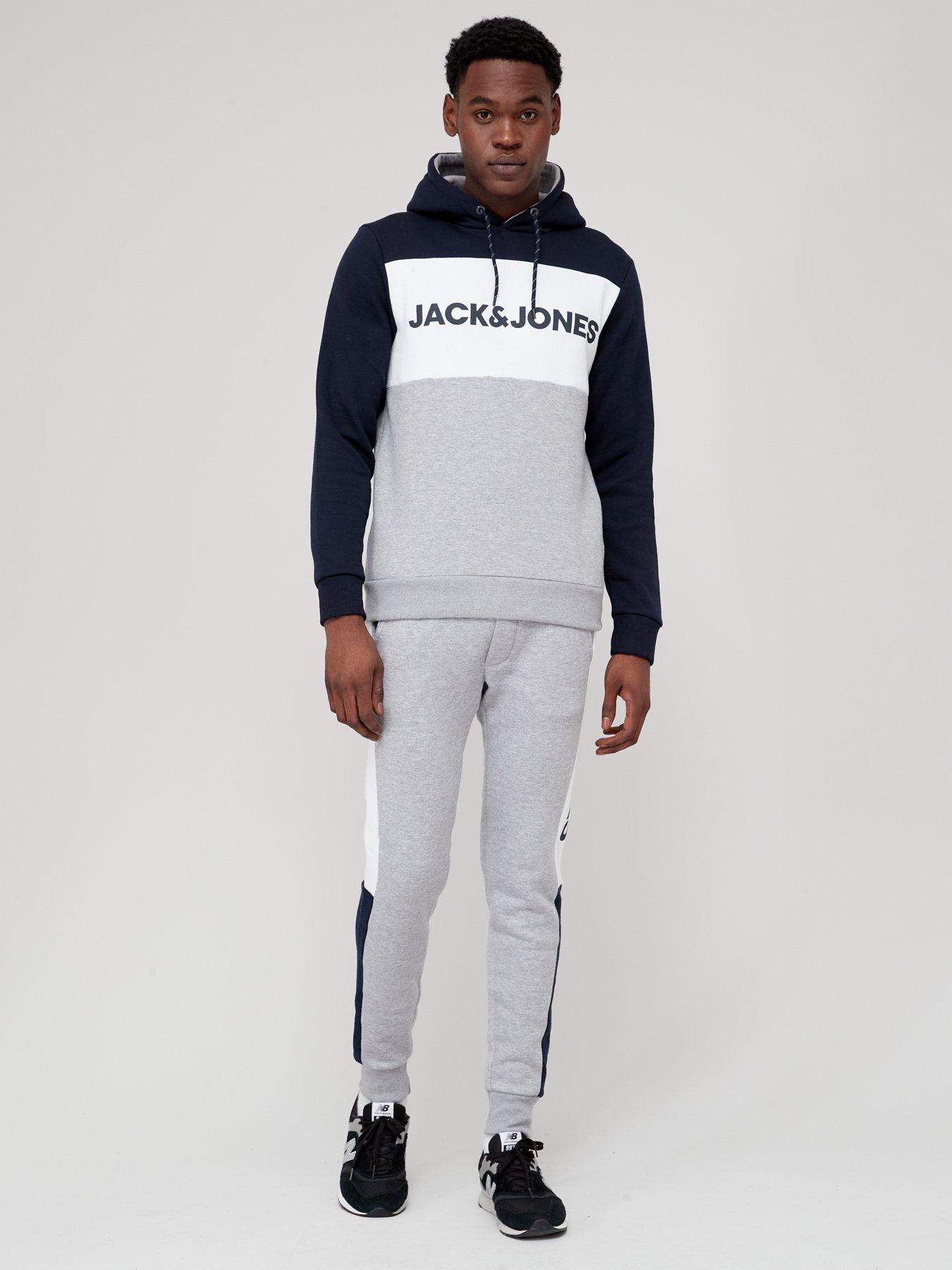 Woud Tussendoortje module Jack & Jones Jack & Jones Colour Block Tracksuit Set - Navy Blazer | very.co .uk