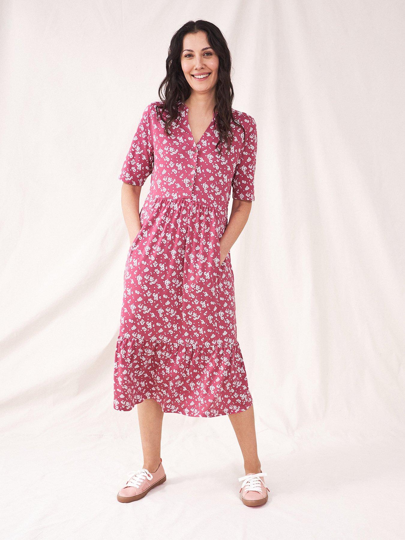 White Stuff Naya Organic Jersey Dress Red very.co.uk