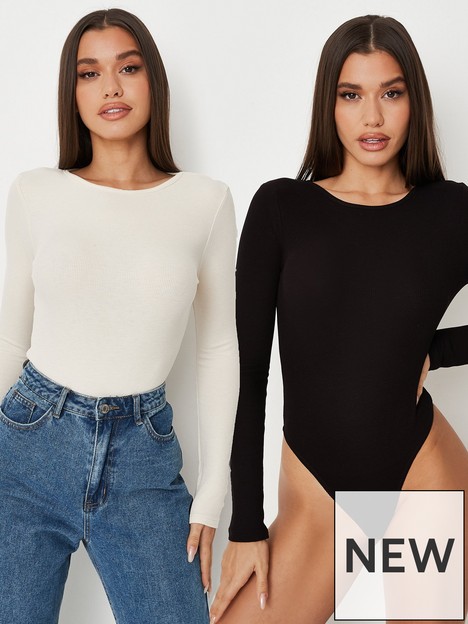 missguided-missguided-ribbed-long-sleeve-racer-neck-body-2pk