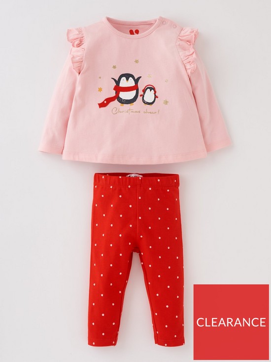 back image of mini-v-by-very-baby-girls-4-pack-christmas-penguin-long-sleeve-t-shirts-and-leggings-multi