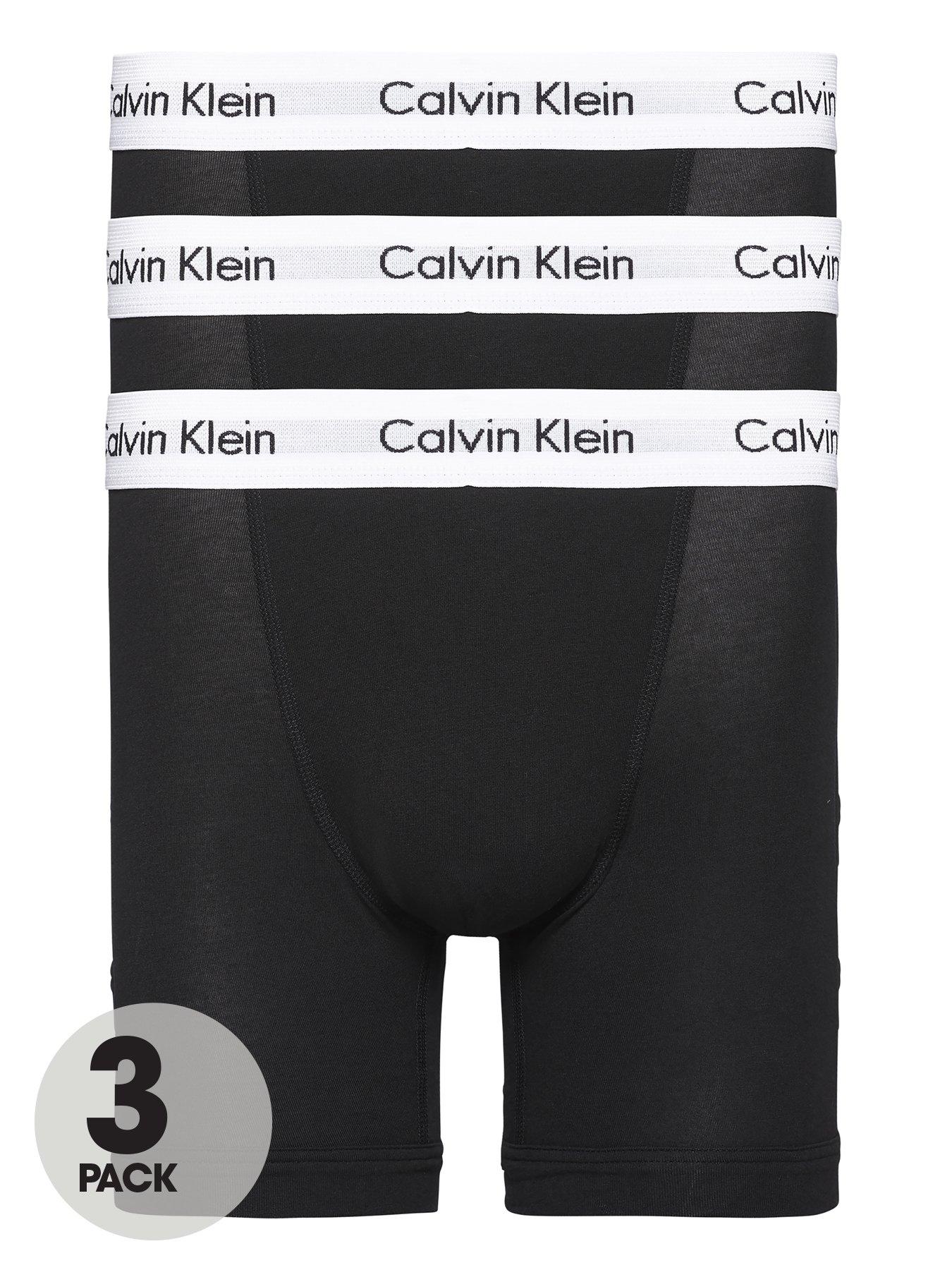 Calvin Klein Big & Tall 3 Pack Big & Tall Boxer Briefs - Black