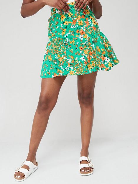 v-by-very-elasticated-waist-mini-skirt-green-floral