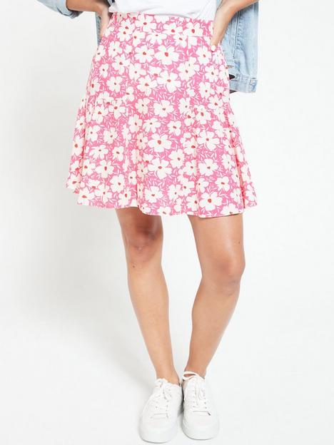 everyday-elasticated-waist-mini-skirt-pink-floral