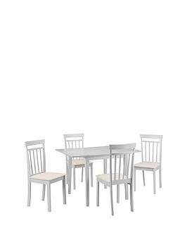 Julian Bowen Rufford 80-160 Cm Extending Dining Table + 4 Coast Chairs - Grey