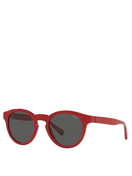 Polo Ralph Lauren Shiny Red Phantos Frame Grey Lens Sunglasses