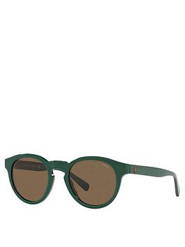 Polo Ralph Lauren Shiny Forest Green Phantos Frame Brown Lens Sunglasses