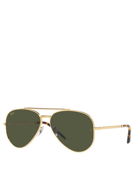 ray-ban-new-aviator-pilot-legend-gold-frame-green-lens-sunglasses
