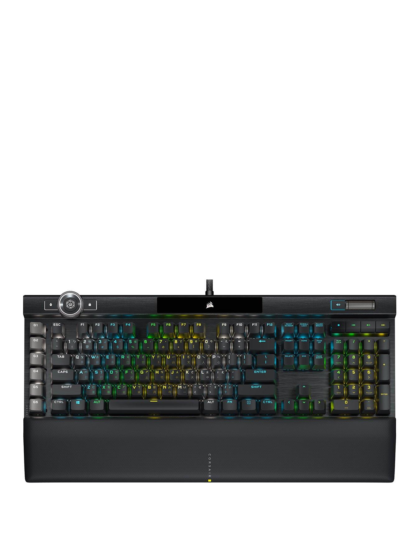 CORSAIR - K100 RGB Full-size Wired Mechanical OPX Linear Switch Gaming Keyboard outlet