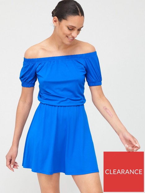 v-by-very-bardot-mini-dress-blue