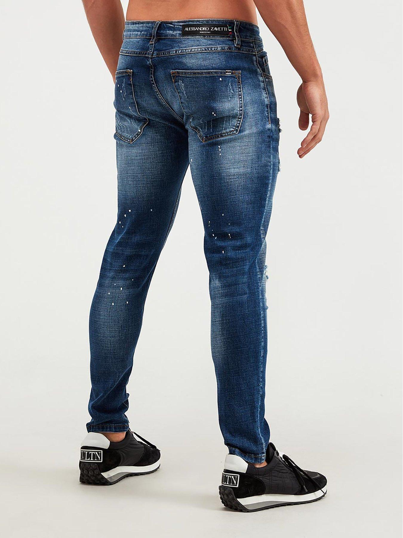 Alessandro Zavetti Apollo 002 Slim Fit Jeans - Indigo | very.co.uk