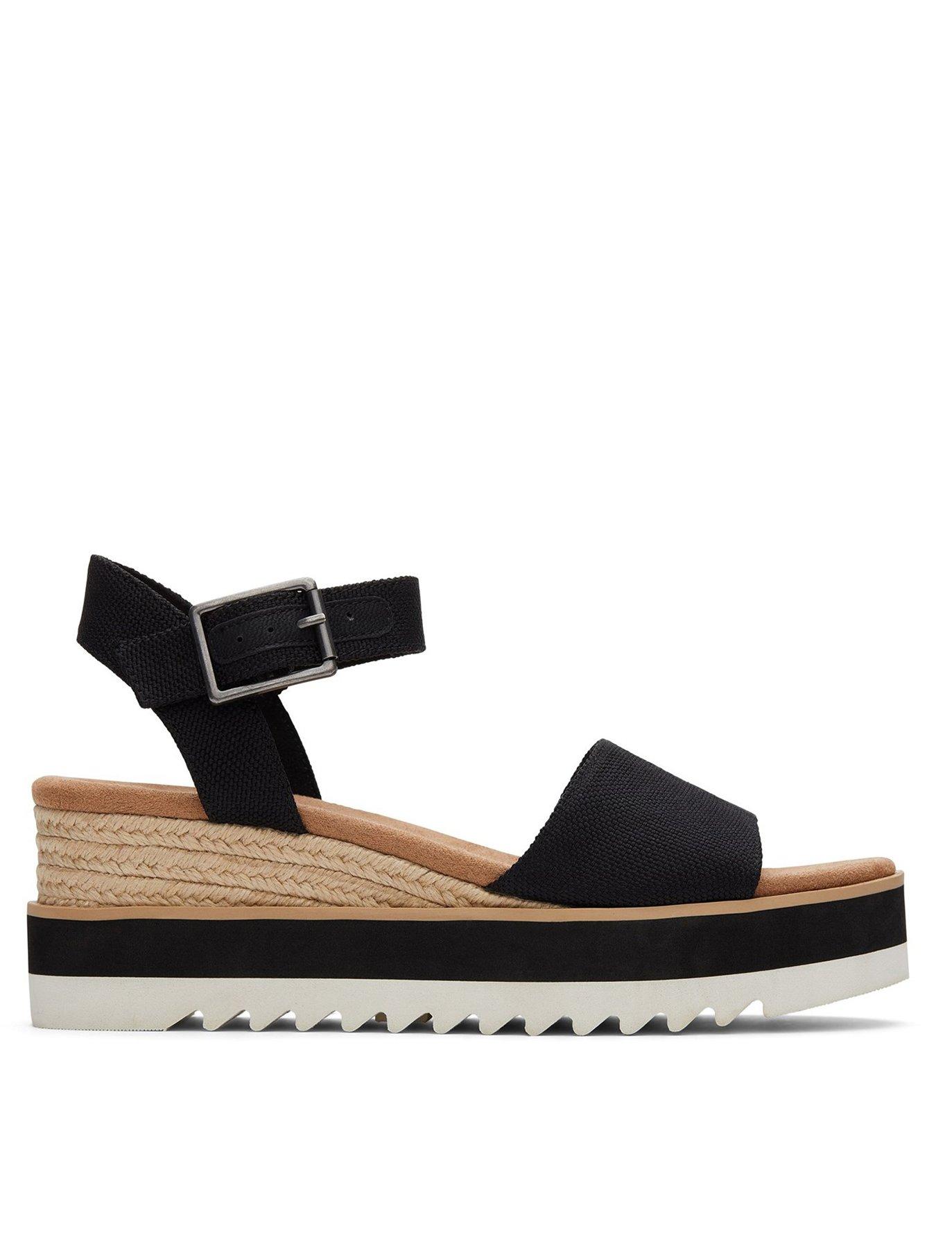 Toms Diana Wedge Sandals - Black