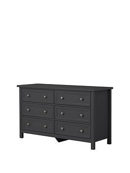 Product photograph of Julian Bowen Maine 6 Drawer Wide Chest - Anthracite from very.co.uk