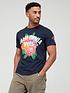  image of brave-soul-crew-neck-california-vibes-printed-t-shirt-navy