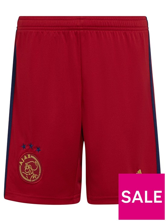 front image of adidas-junior-ajax-away-2223-shorts-red