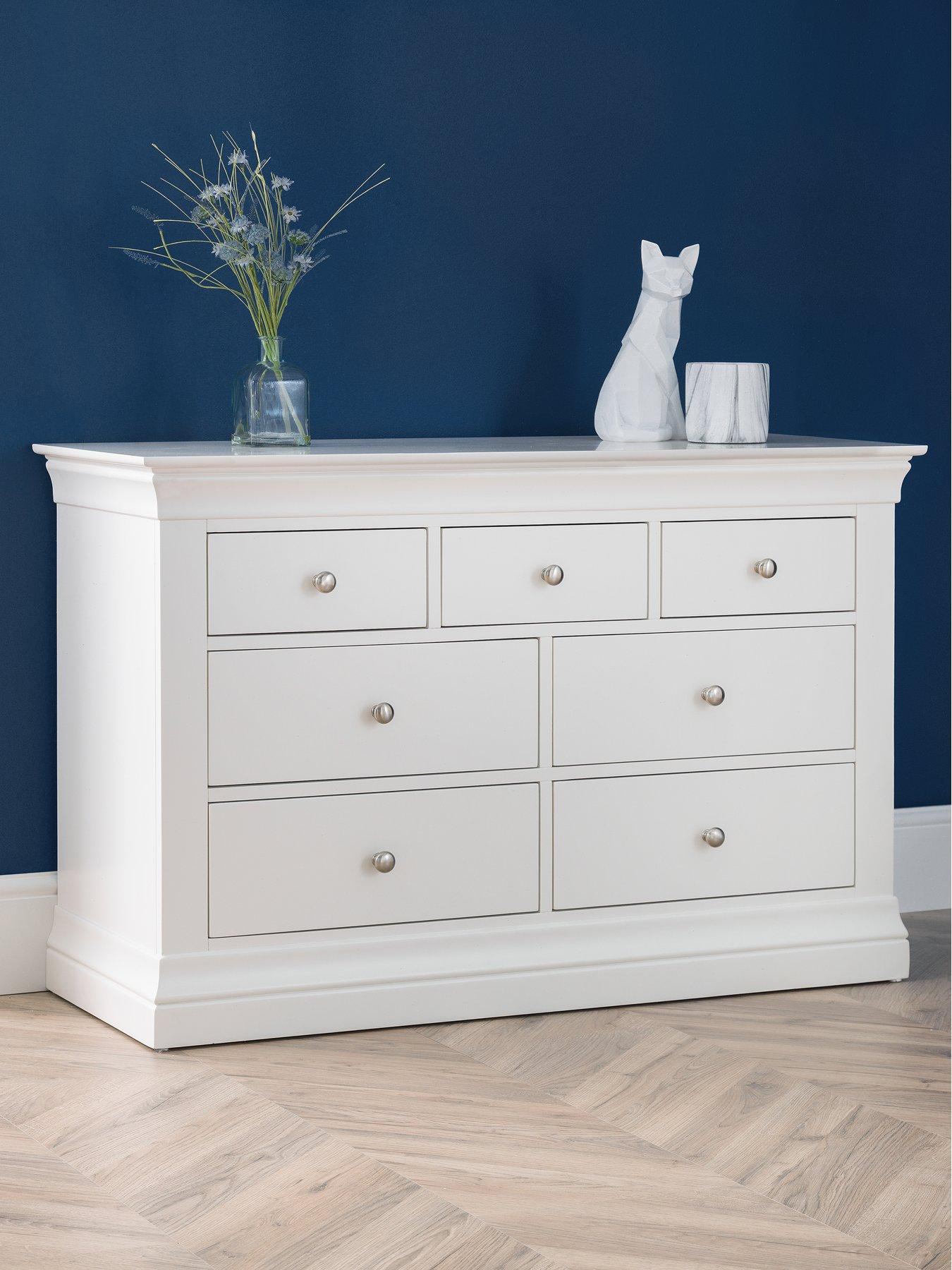 Product photograph of Julian Bowen Clermont Ready Assembled 4 3 Drawer Chest from very.co.uk