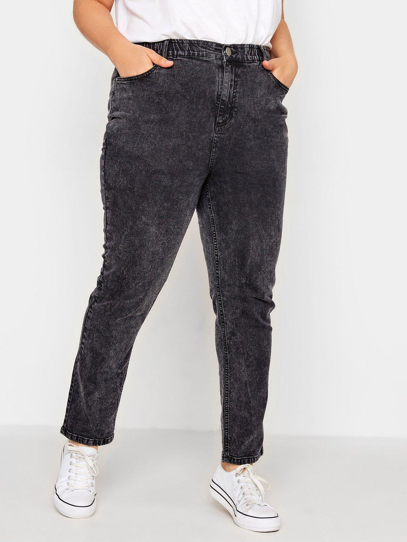 Elastic waist mom sales jeans