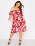  image of yours-londonnbsppuff-sleeve-floral-skater-dress-pink