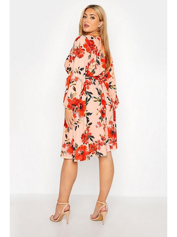 Yours London Bellow Sleeve Peach Floral ...