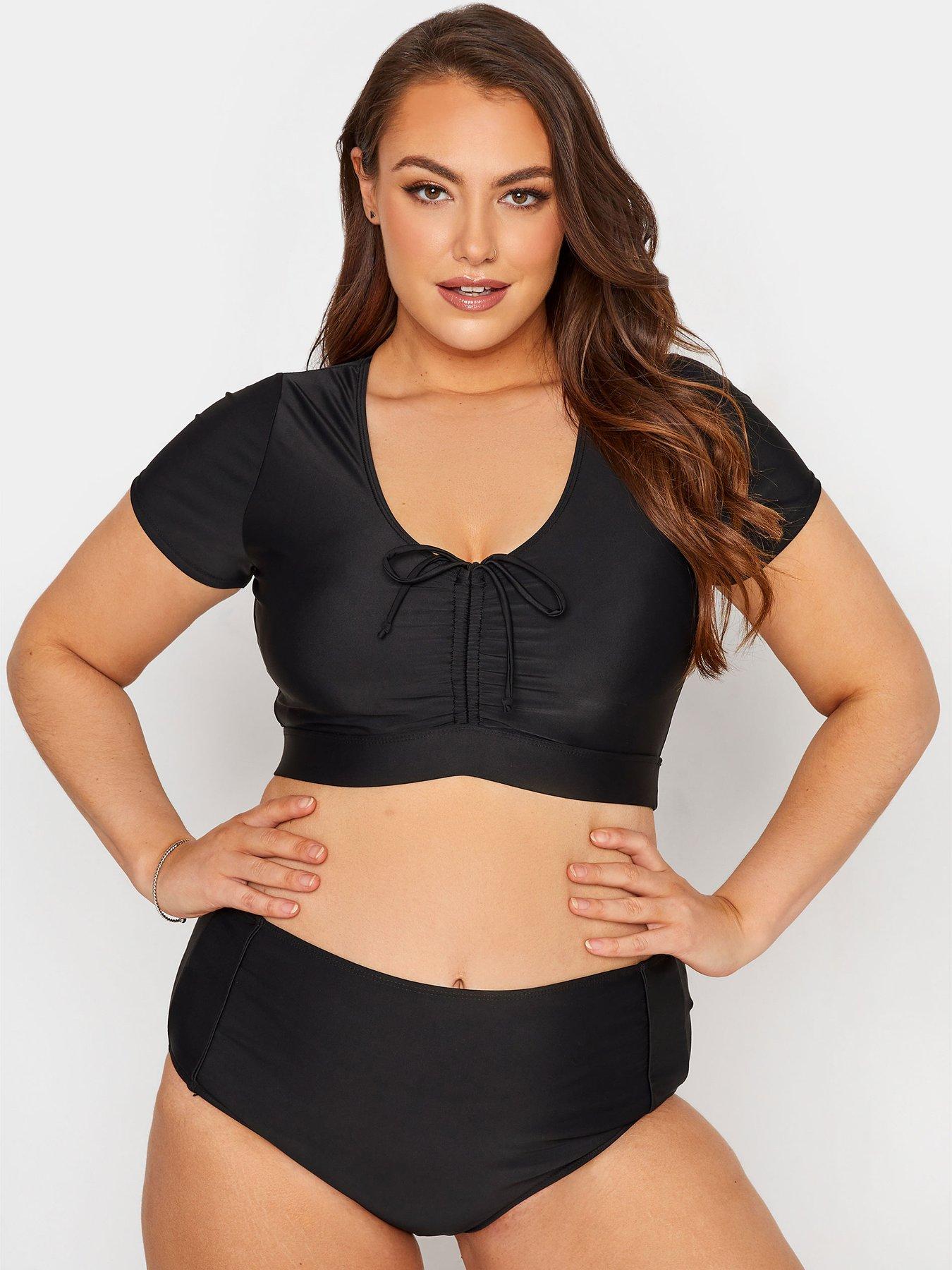 Low Cut Crop Top. Grey and black, Women's Fashion, Tops