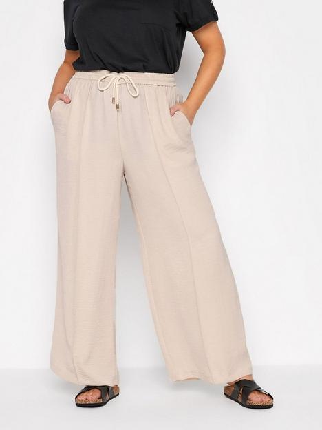 yours-clothing-washed-twill-wide-leg-trouser-pebble