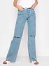  image of long-tall-sally-ripped-knee-high-rise-jeans-blue