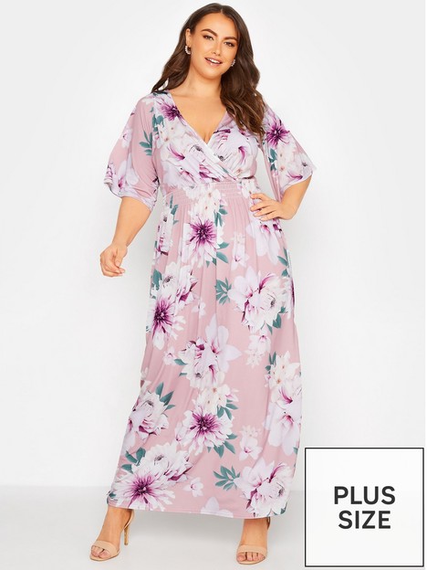 yours-london-floral-wrap-shirred-waist-maxi-drs