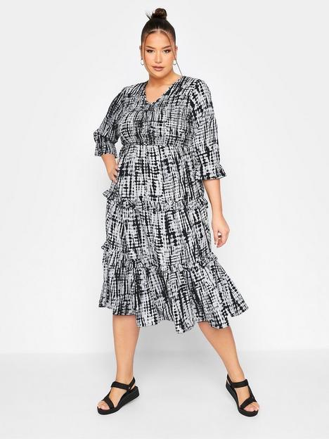 yours-limited-abstract-tiered-midi-dress