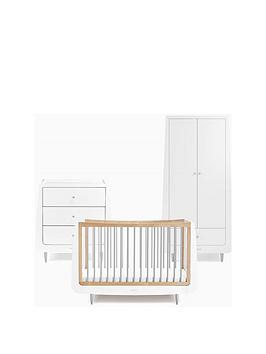 Snuz Snuzkot Skandi 3-Piece Nursery Furniture Set - White/Grey