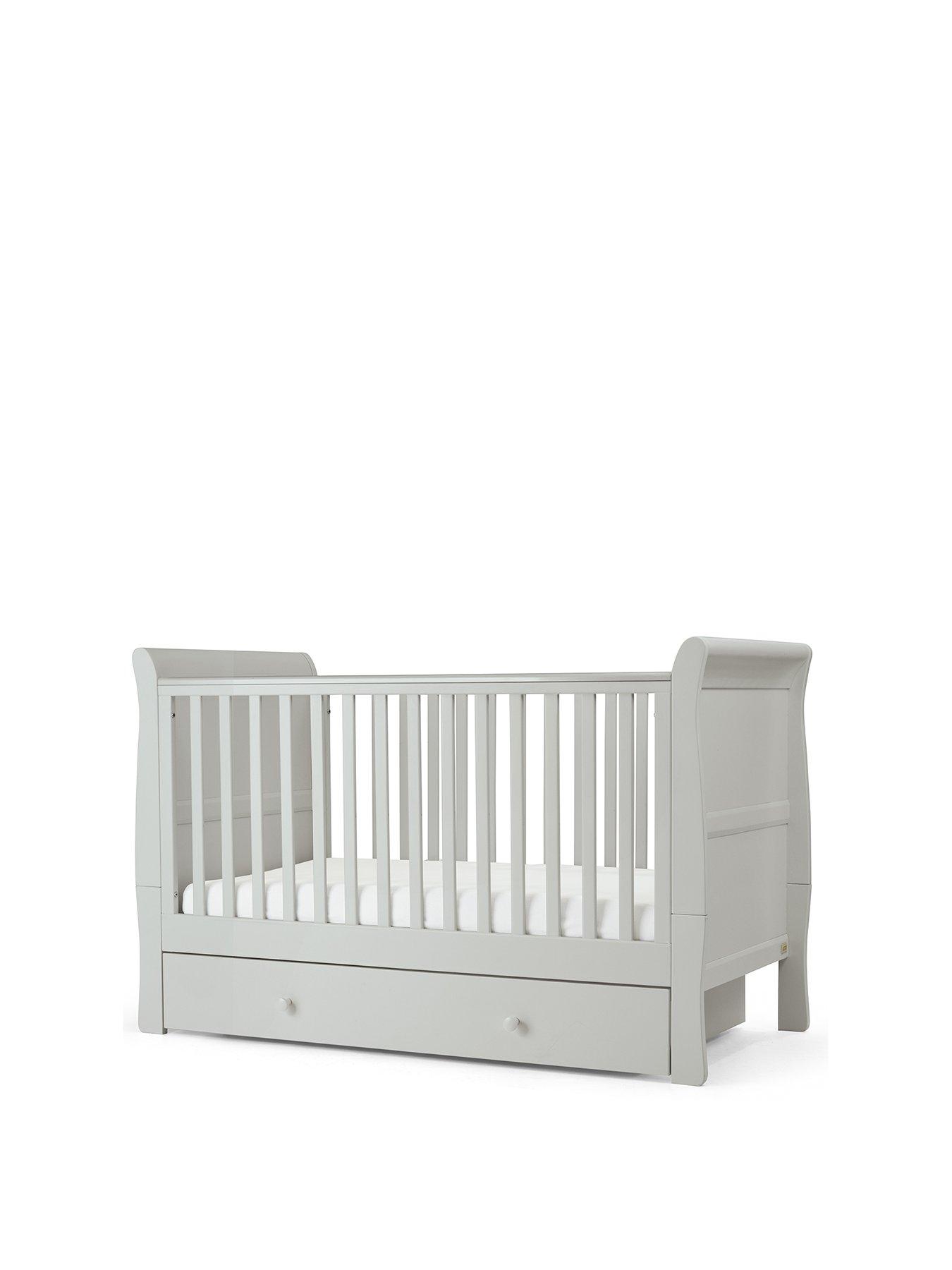 Product photograph of Mamas Papas Mia Cot Bed- Stone Grey from very.co.uk