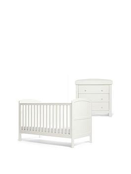 Dover Baby Cotbed Set with Dresser Changer - White